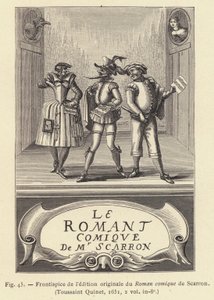 Scarron tarafından yazılan Roman çizgi romanının orijinal baskısının ön yüzü by French School